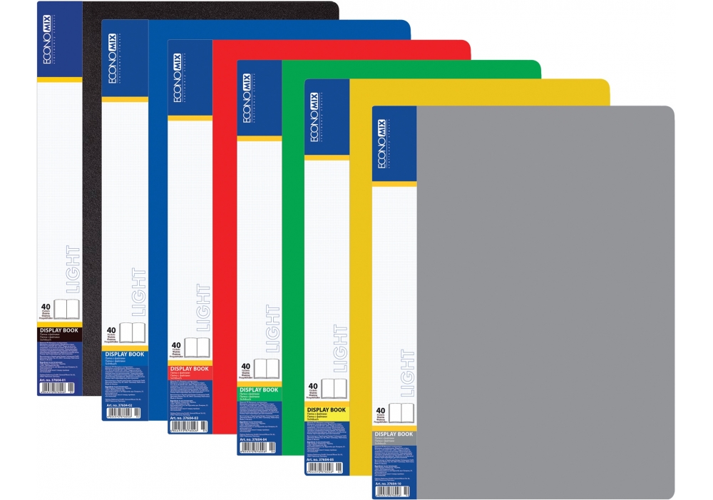 Папка-дисплей ECONOMIX А4 40 файлів Light, асорті (E37604)